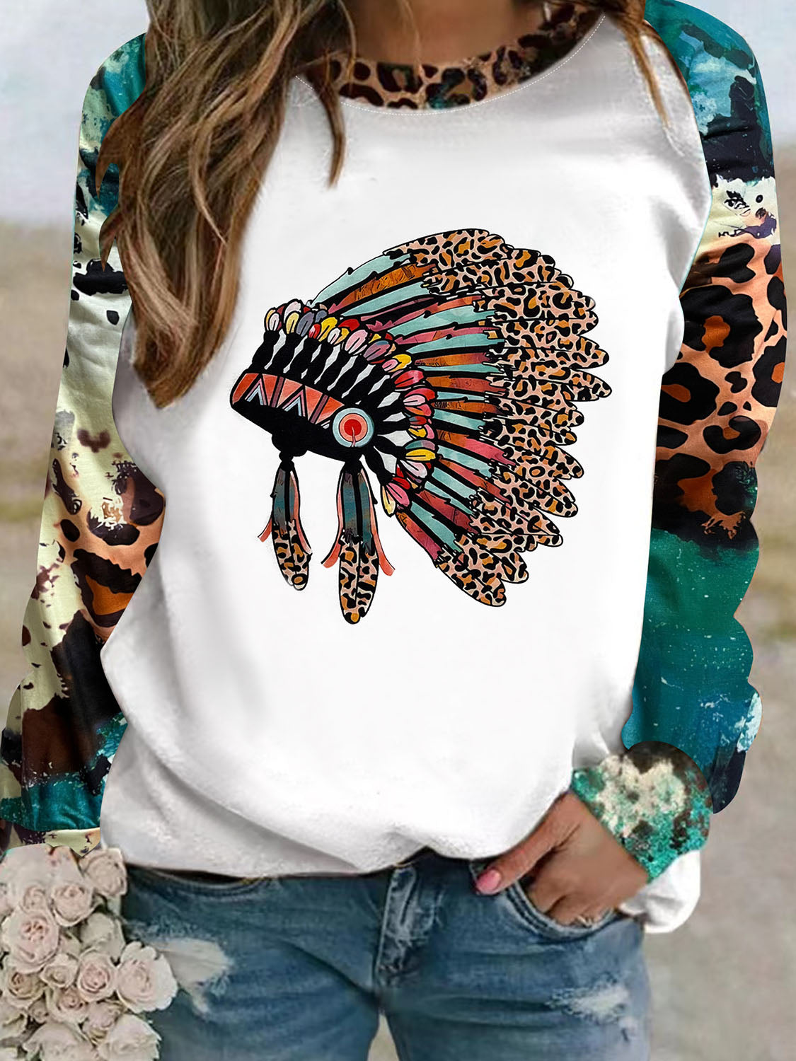 Plus Size Printed Raglan Sleeve Graphic T-Shirt-Jewearrings