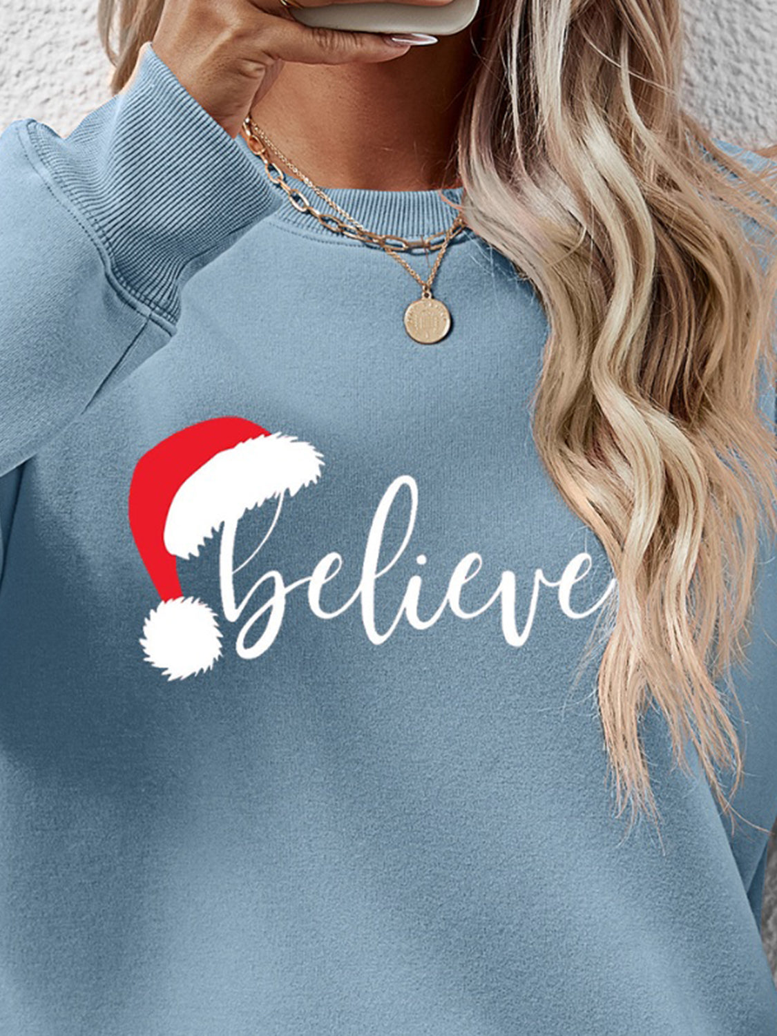 BELIEVE Graphic Long Sleeve Sweatshirt-Jewearrings