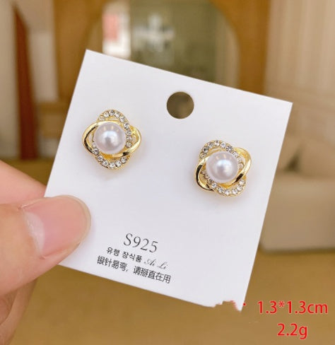 Retro Opal Earrings Korea Dongda Temperament Without Pierced Ears-Jewearrings