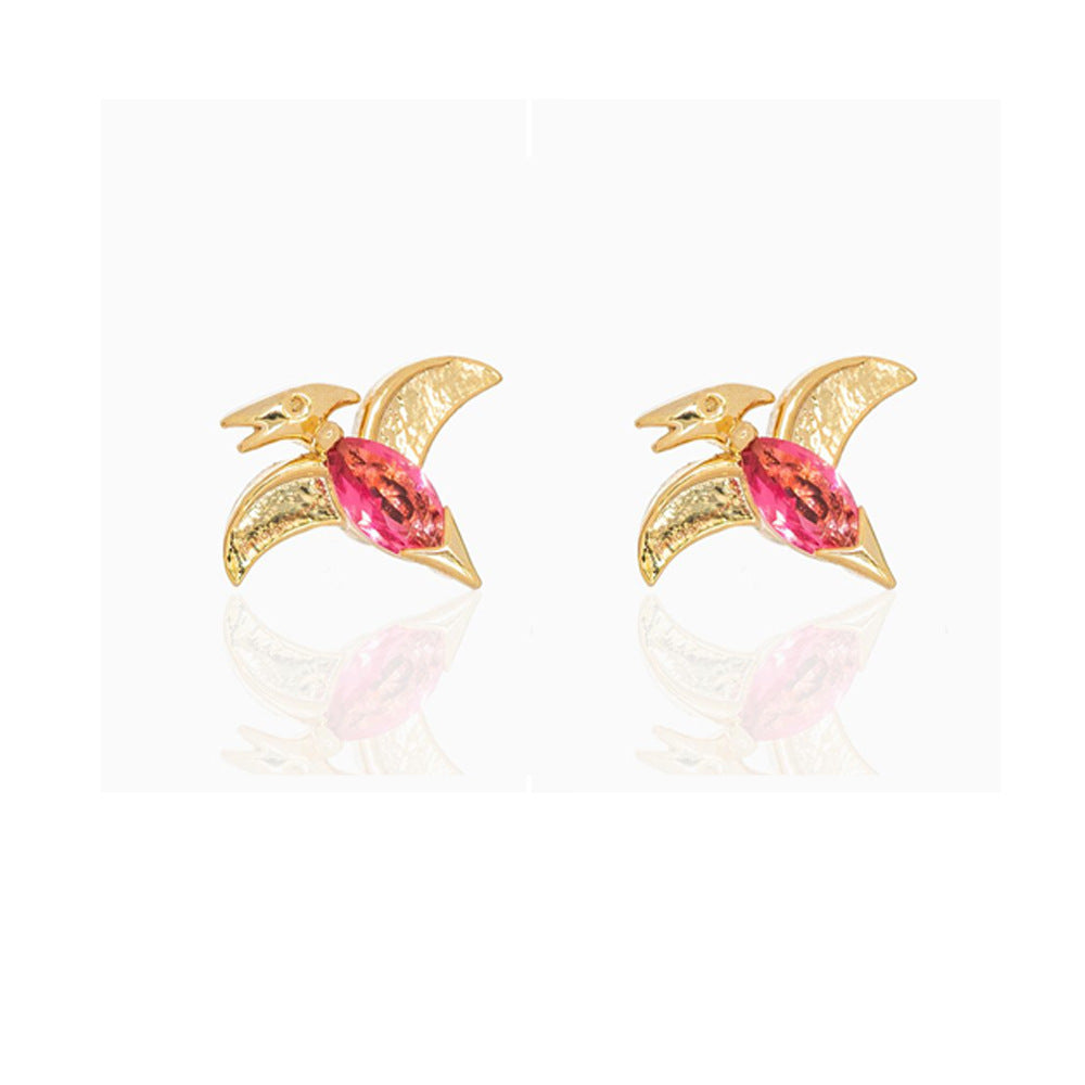 Jewelry Real Gold Plated Colorful Zircon Cute Stud Earrings-Jewearrings