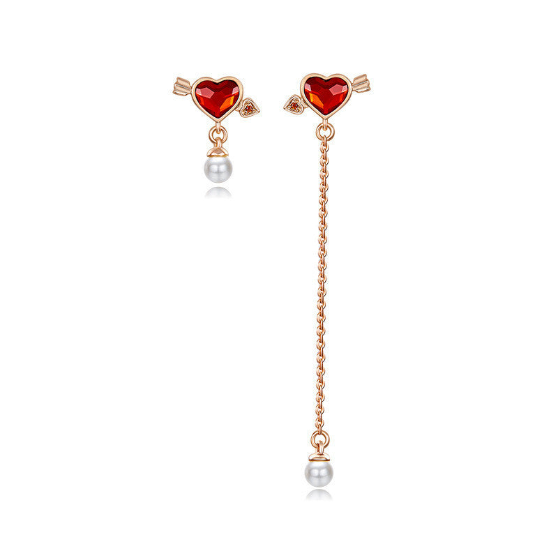 One Arrow Pierced Love God's Arrow Ear Line Female Pearl Earrings-Jewearrings