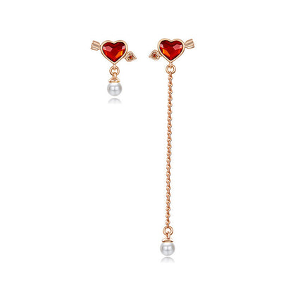 One Arrow Pierced Love God's Arrow Ear Line Female Pearl Earrings-Jewearrings