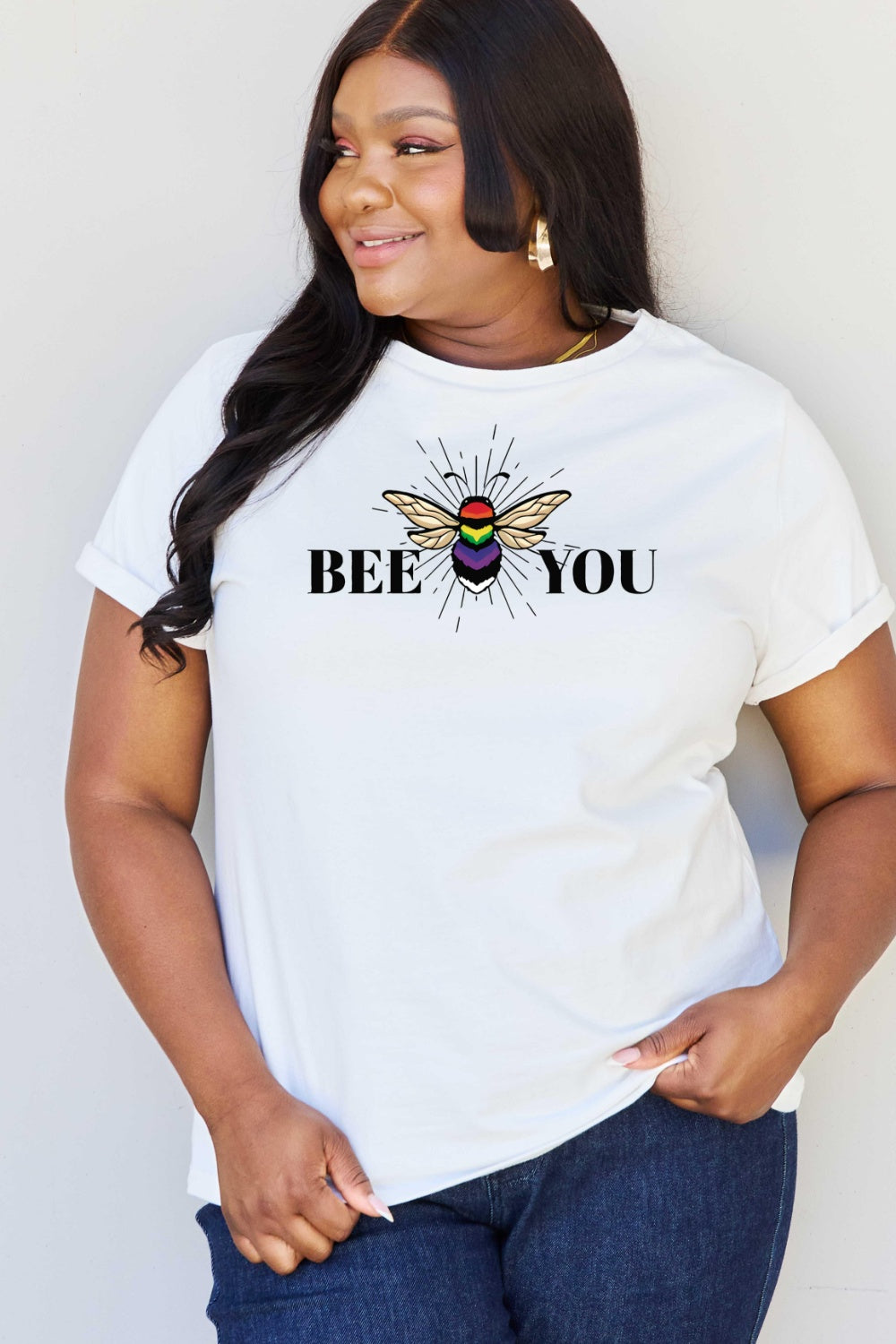 Simply Love Full Size BEE YOU Graphic T-Shirt-Jewearrings