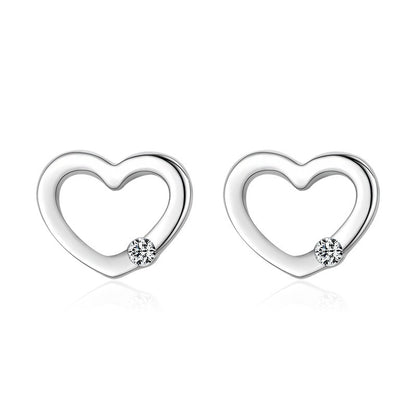 Sweet And Simple Hollow Heart-shaped Love Stud Earrings Women-Jewearrings