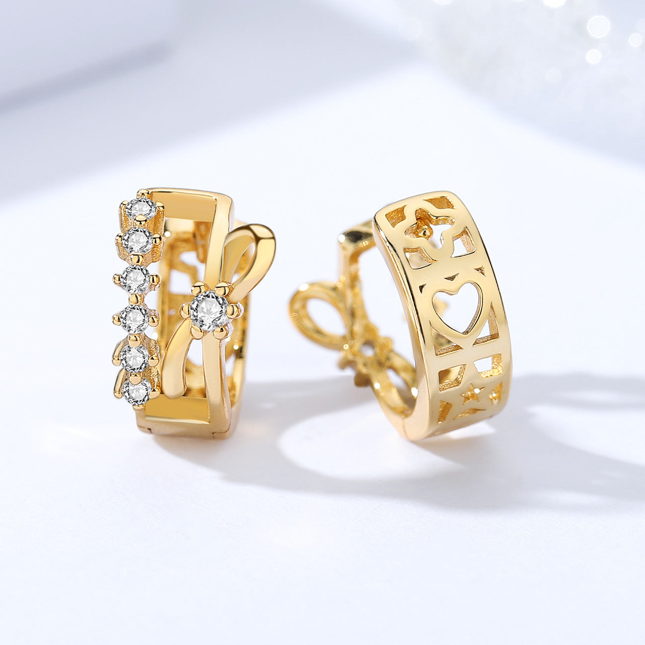 S925 Zircon Bow Double Row Earrings-Jewearrings