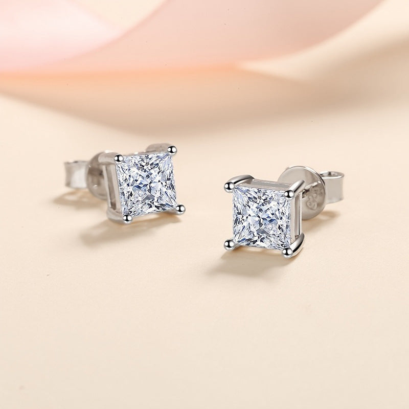 925 Sterling Silver Earrings Special-interest Design Commuting Moissanite-Jewearrings