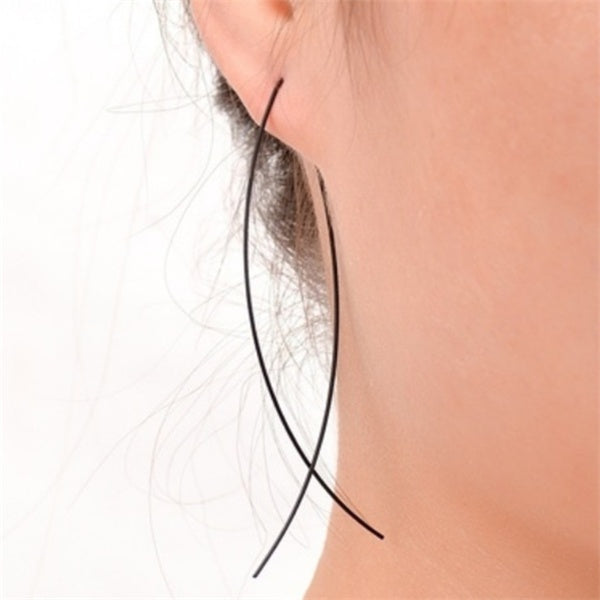 New Fashion Dangle Hanging Long Drop Earrings Ear Line For Women Simple Snake Chain Tassel Jewelry-Jewearrings