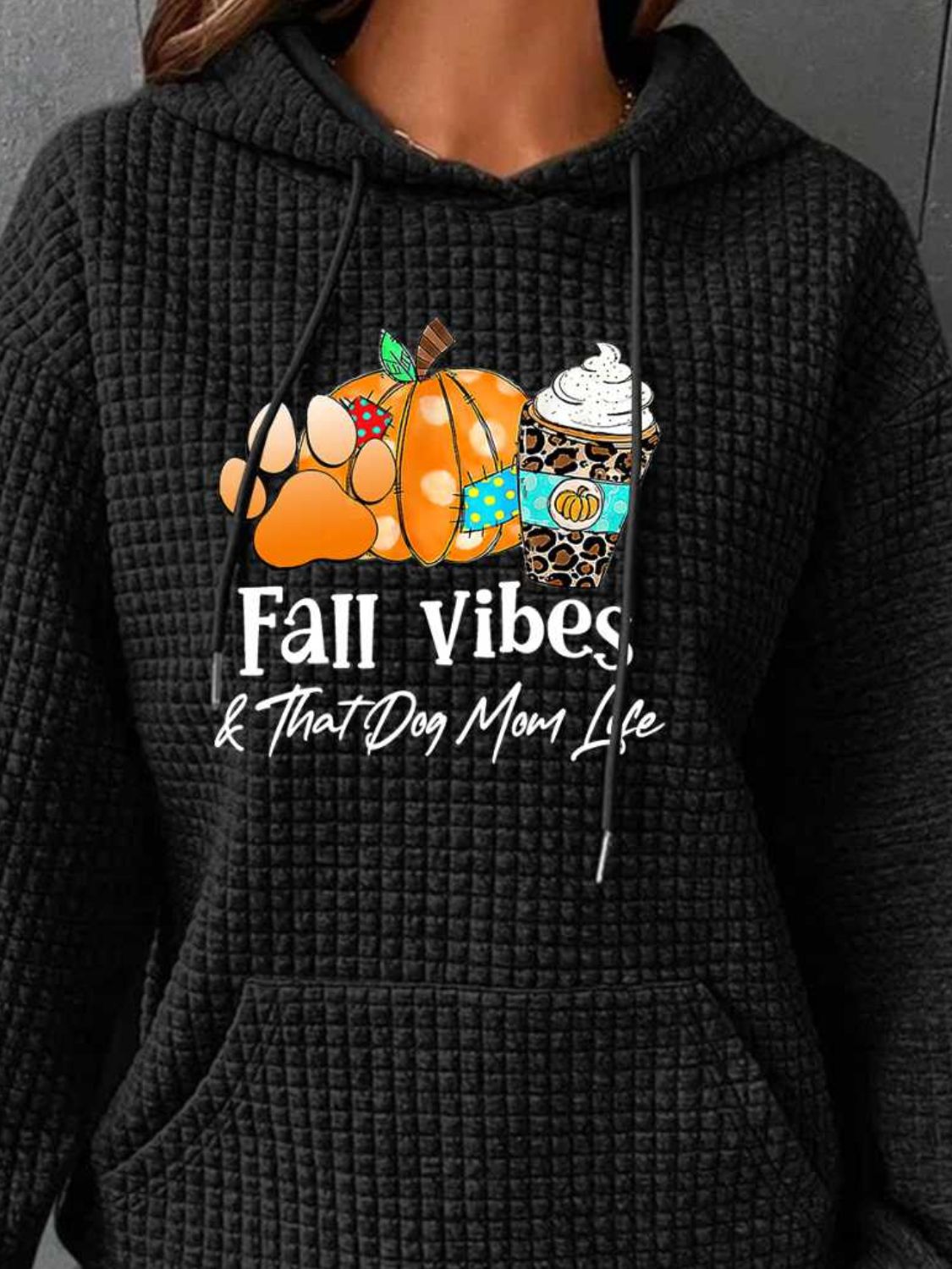 Full Size Graphic Drawstring Hoodie-Jewearrings