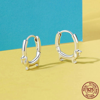 Cute Animal Simple Bracelet Earrings Sterling Silver-Jewearrings