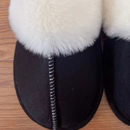 Faux Suede Center Seam Slippers-Jewearrings