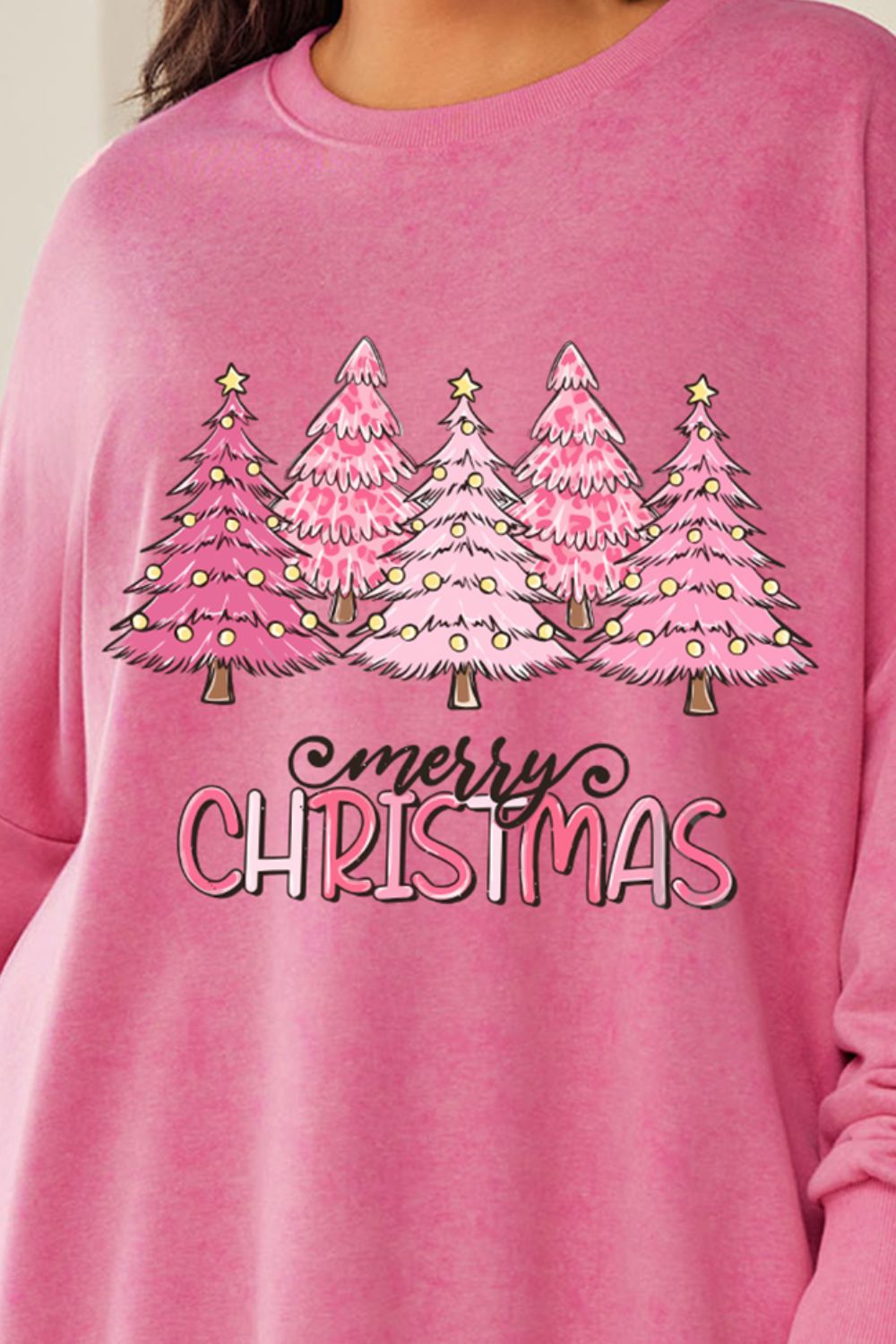 Plus Size MERRY CHRISTMAS Dropped Shoulder Sweatshirt-Jewearrings