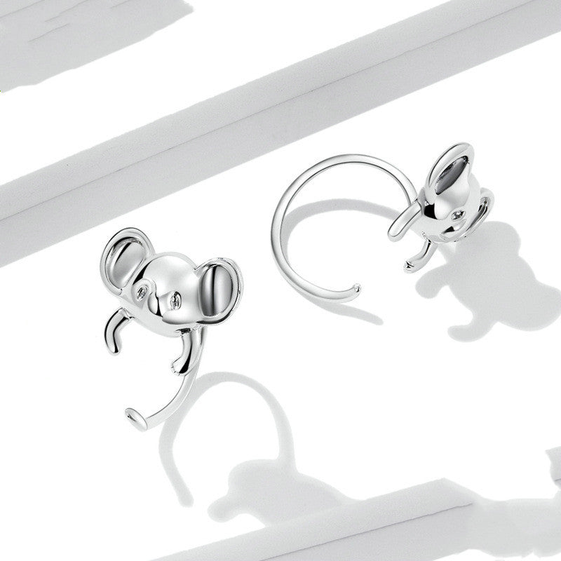 Mini Koala Earrings Cute Animal 925 Silver Stud-Jewearrings