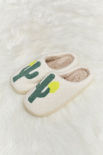 Melody Cactus Plush Slide Slippers-Jewearrings