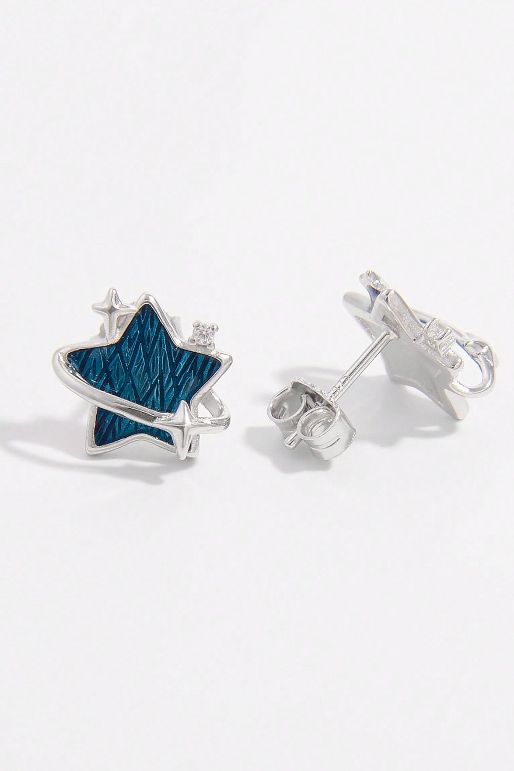 925 Sterling Silver Zircon Star Earrings-Jewearrings