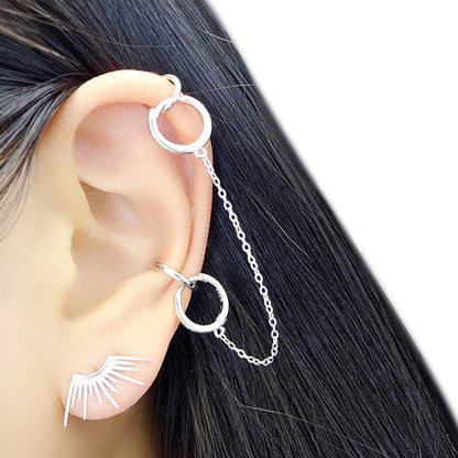 Women's Fashion Simple Silver Pin Gold-plated Earrings-Jewearrings