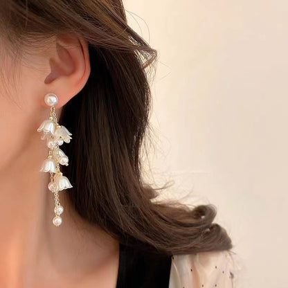 Women's Fashion Tassel Pearl Earrings-Jewearrings