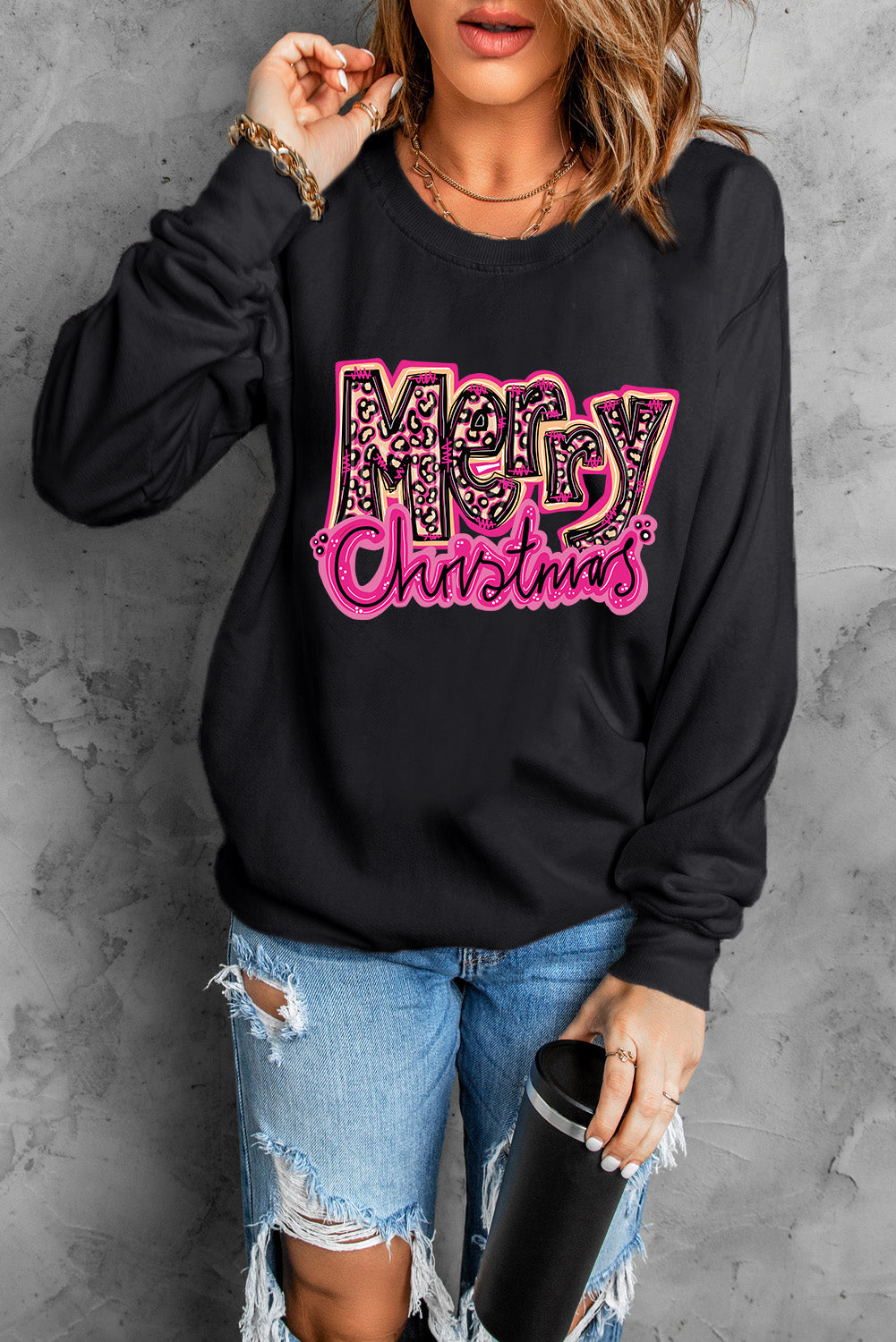 MERRY CHRISTMAS Long Sleeve Sweatshirt-Jewearrings