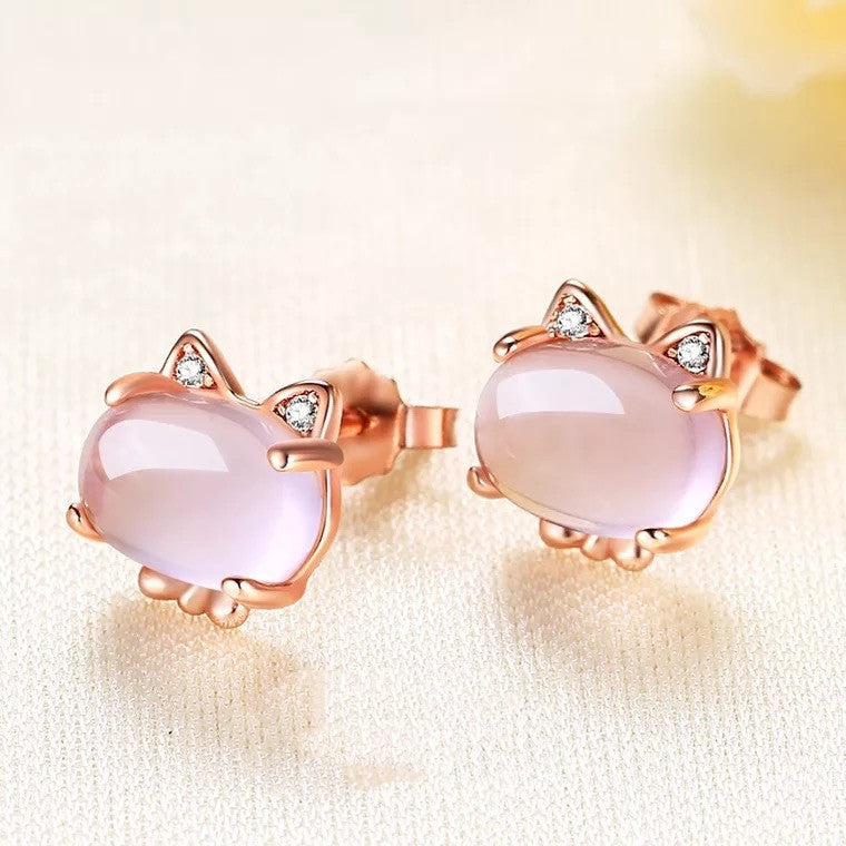 Women's Temperament Fashion Silver Rose Gold-plated Earrings-Jewearrings