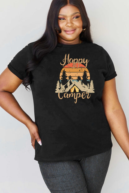 Simply Love Full Size HAPPY CAMPER Graphic T-Shirt-Jewearrings