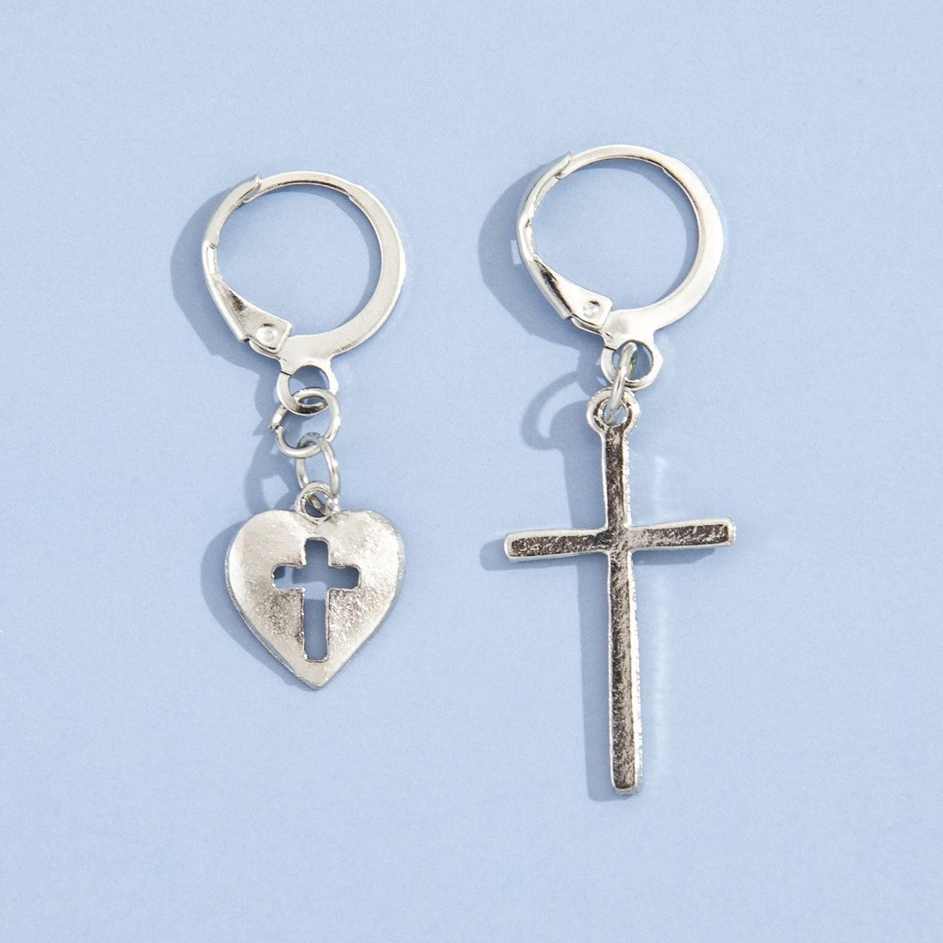 Love Cross Pendant Earrings-Jewearrings