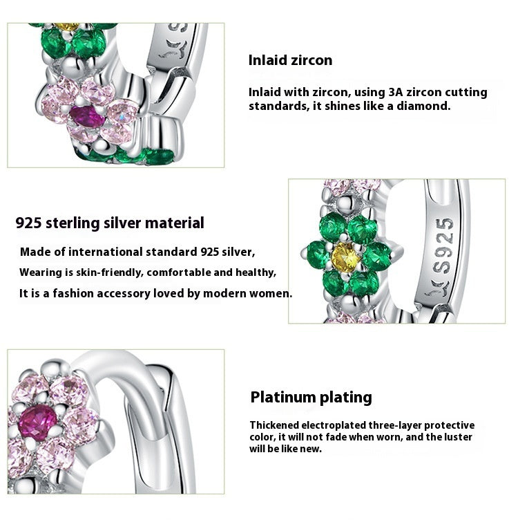 Sterling Silver Exquisite Flower S925 Earrings-Jewearrings