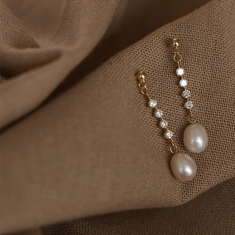 Pearl Earrings Women's Long Temperament-Jewearrings