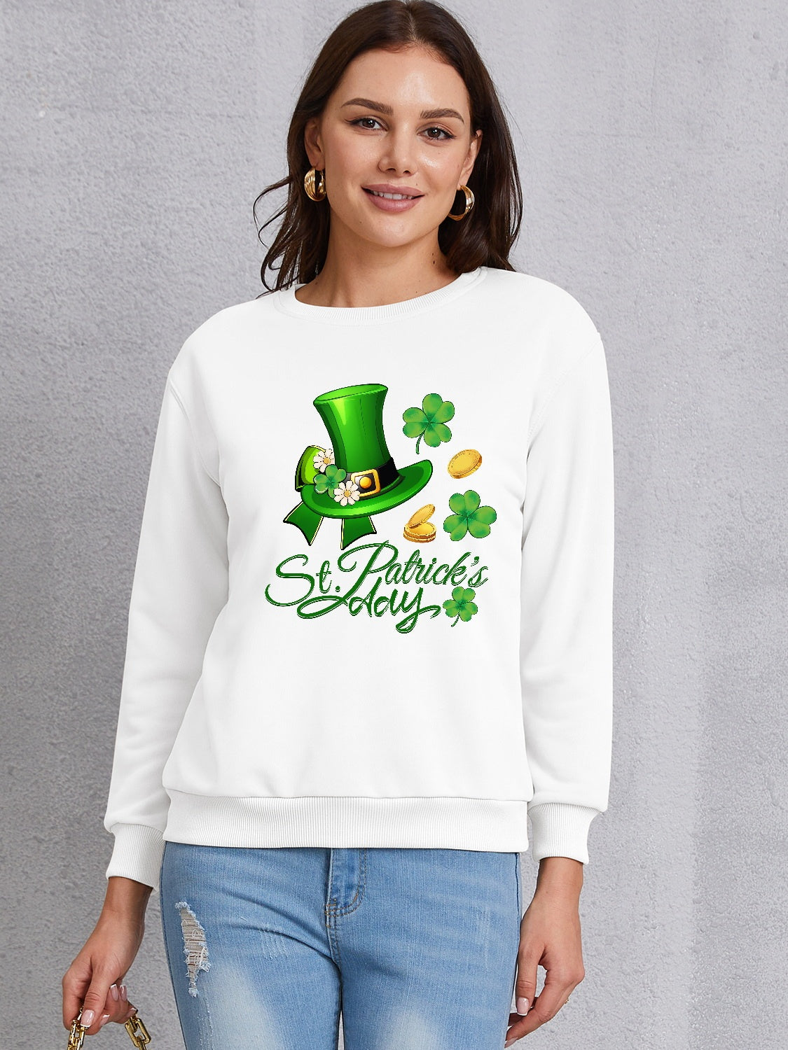 ST. PATRICK'S DAY Round Neck Sweatshirt-Jewearrings