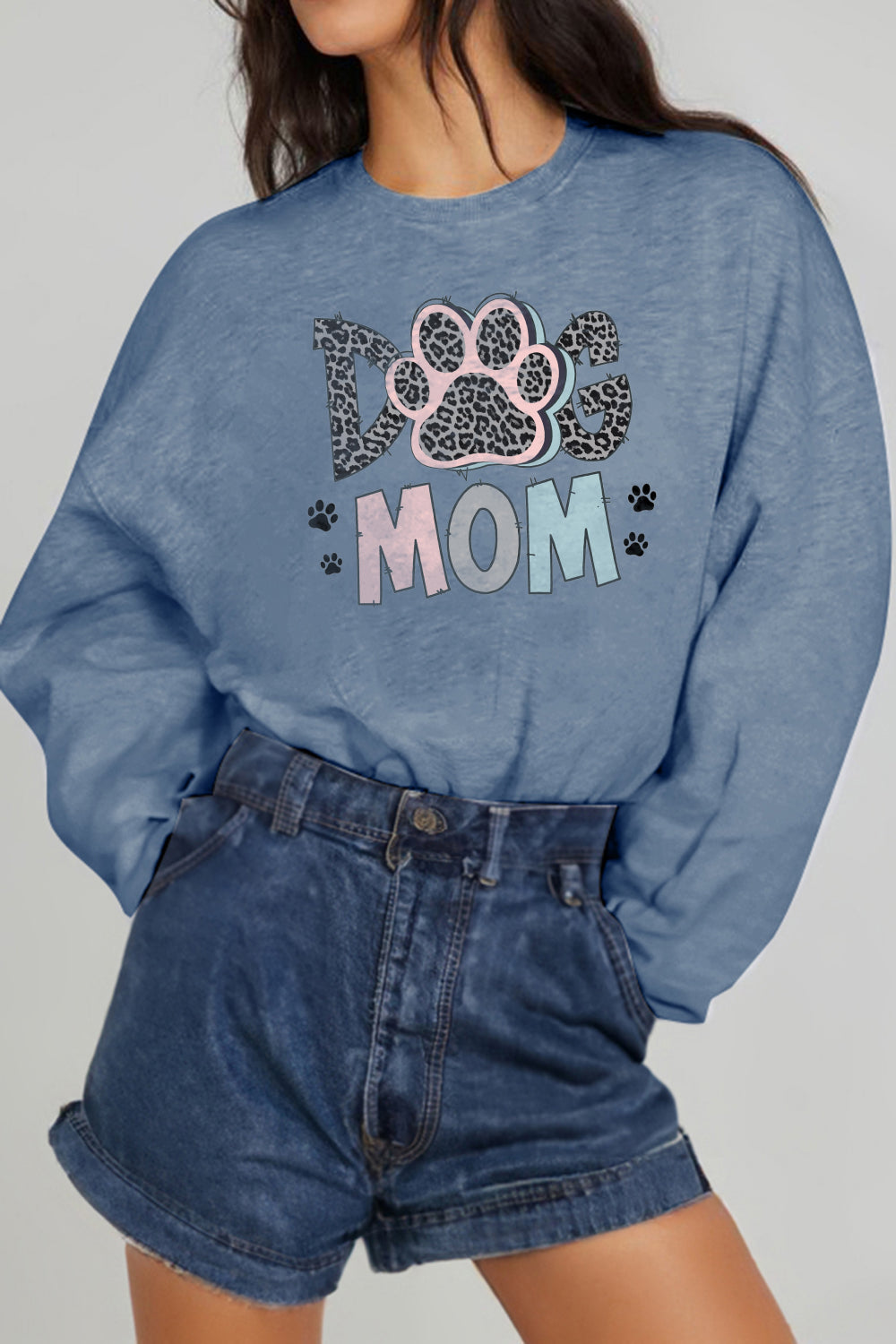 Simply Love Simply Love Full Size DOG MOM Graphic Sweatshirt-Jewearrings