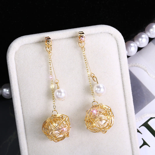 Vintage pearl stud earrings-Jewearrings