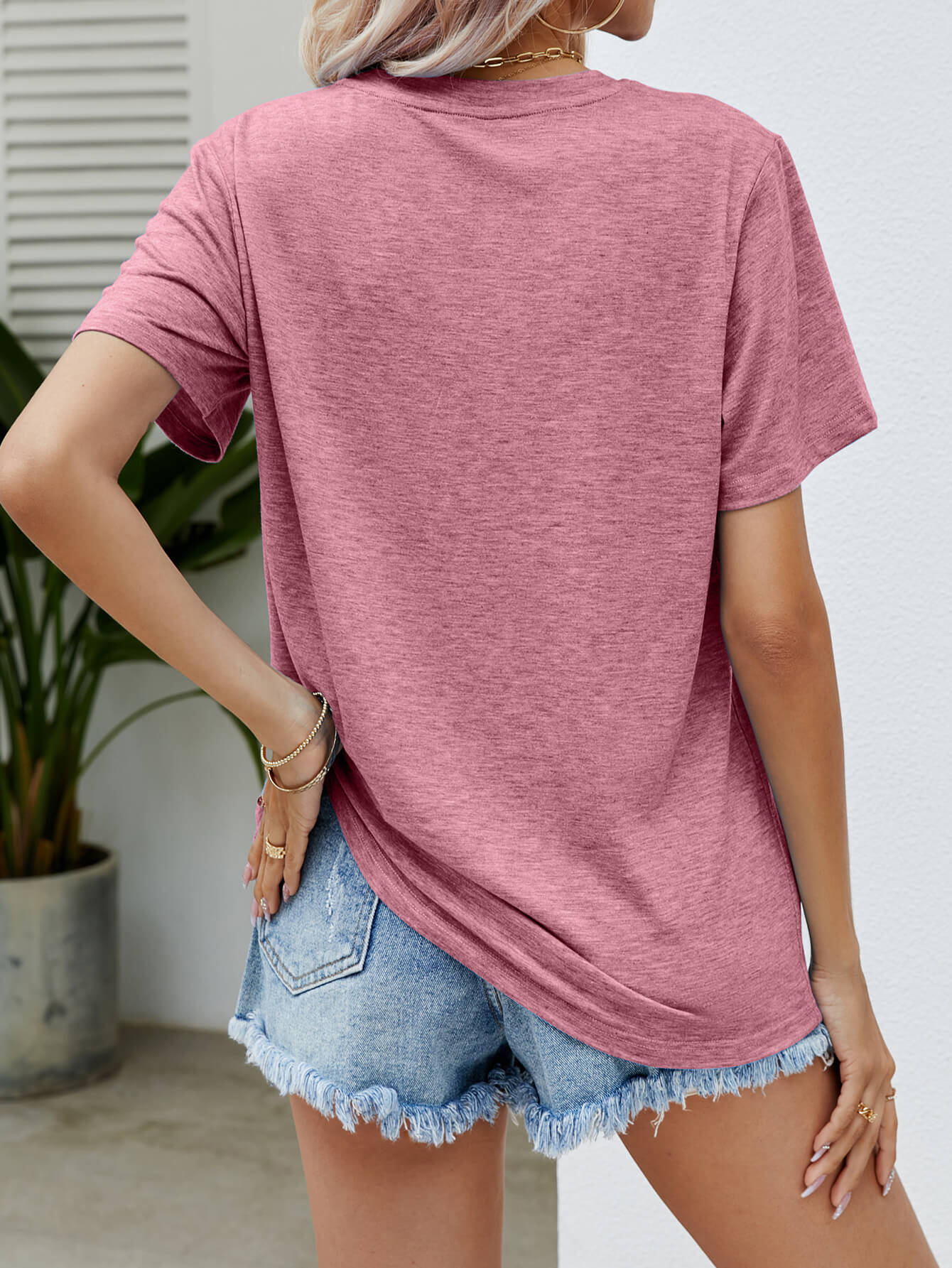 Graphic Round Neck Short Sleeve Tee-Jewearrings