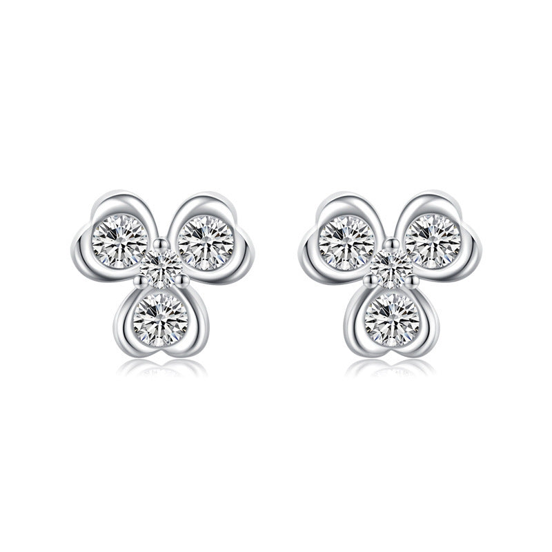 S925 Sterling Silver Simple Mini Zircon Stud Earrings-Jewearrings