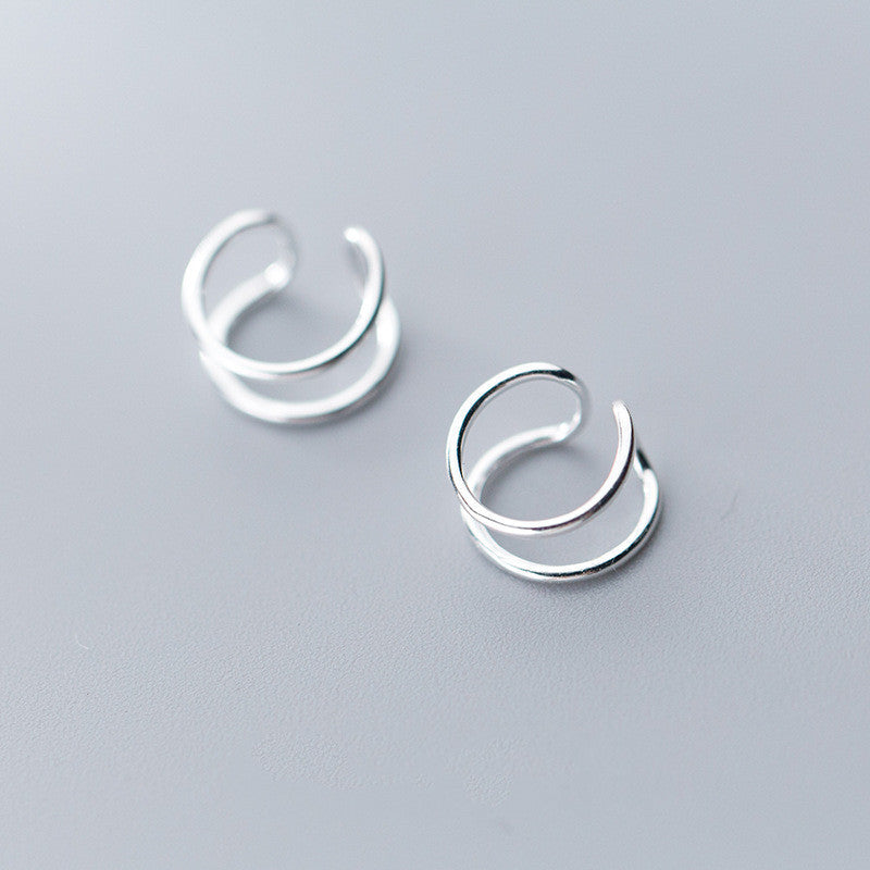 Double-layer line ear clip without pierced earrings-Jewearrings