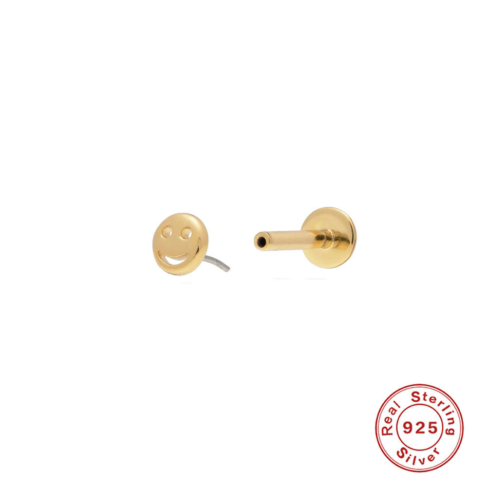 Flat Threaded Pierced Cartilage Earrings-Jewearrings