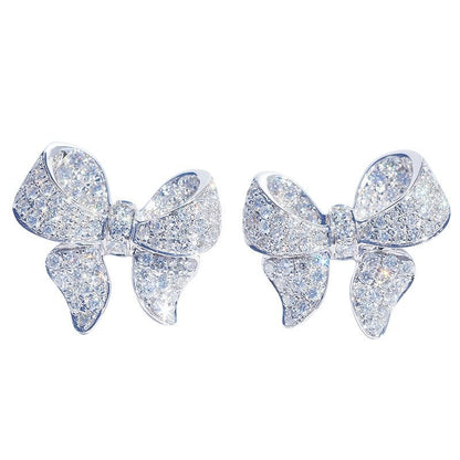 Zircon earrings bow-Jewearrings