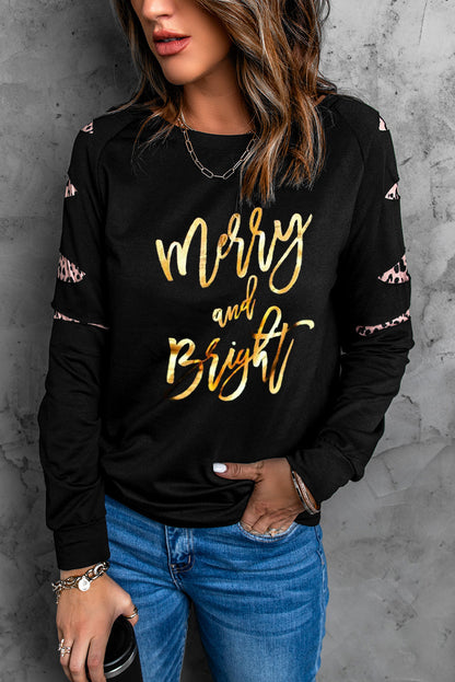 MERRY AND BRIGHT Graphic Long Sleeve Top-Jewearrings