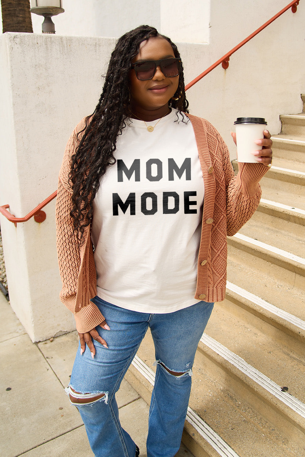 Simply Love Full Size MOM MODE Short Sleeve T-Shirt-Jewearrings