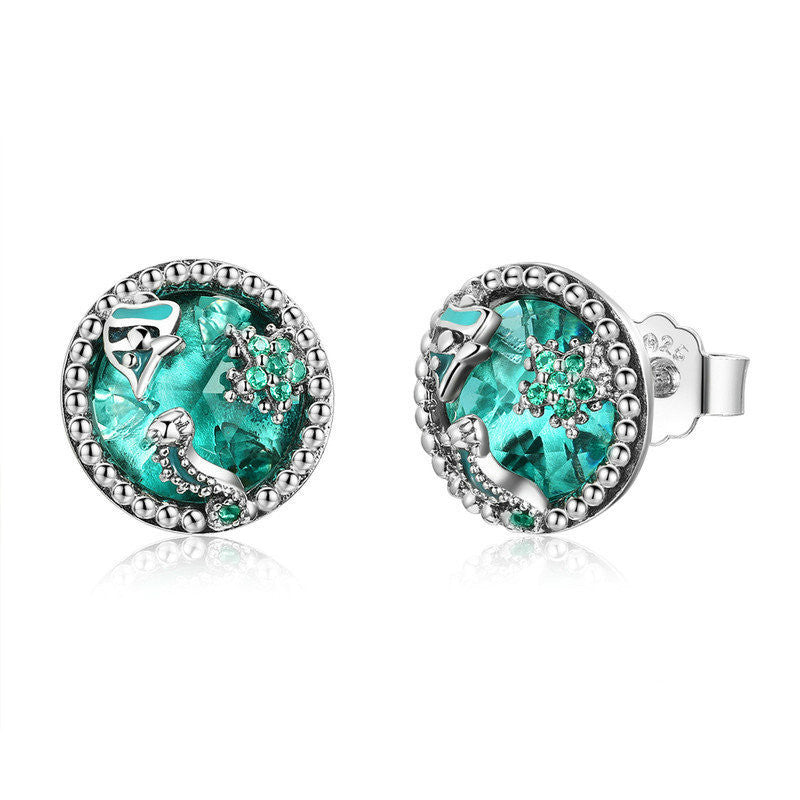 S925 Sterling Silver Earrings Deep Sea European And American Fashion-Jewearrings