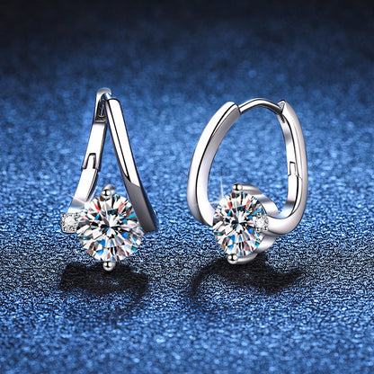 S925 Silver Moissanite Affordable Luxury Earrings-Jewearrings