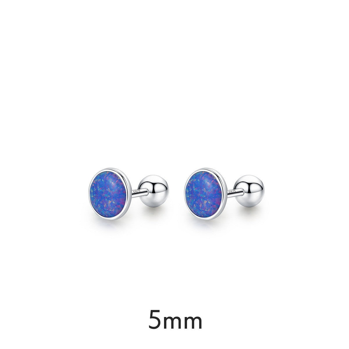 S925 Sterling Silver Opal Simple All-match Earrings-Jewearrings