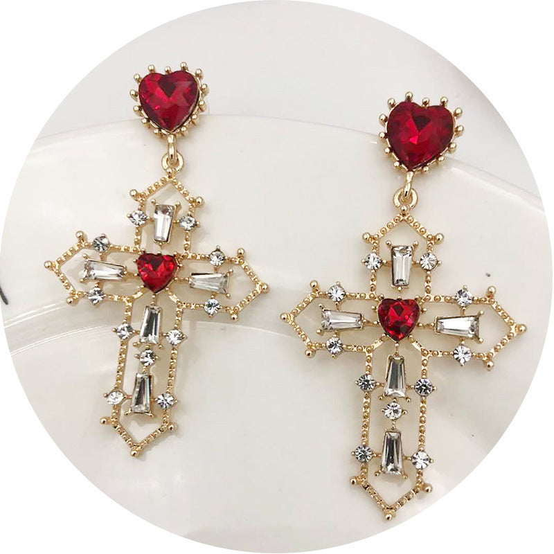 Ladies Cross Earrings-Jewearrings