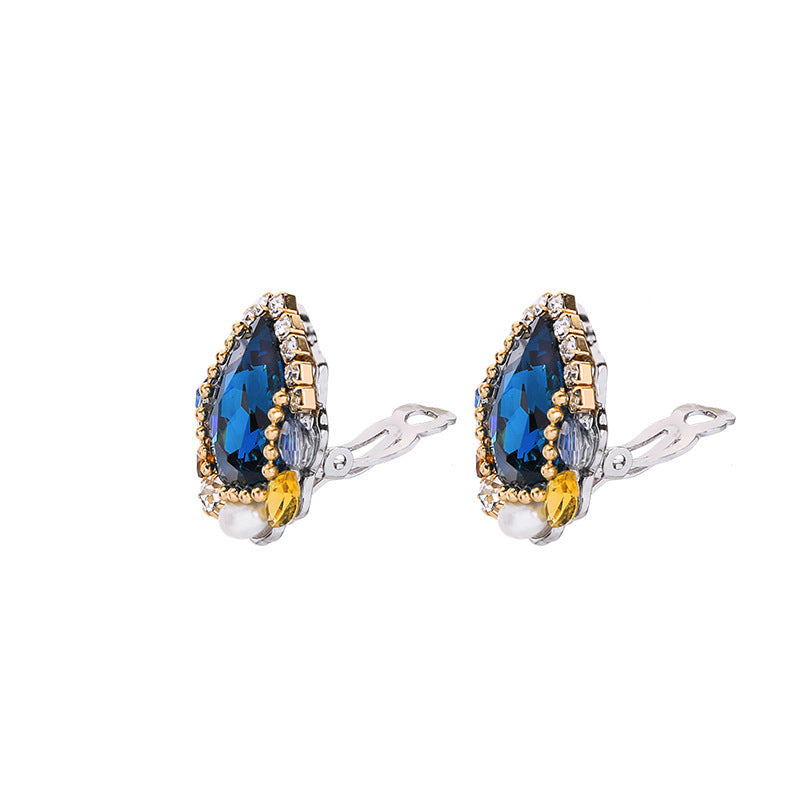 Geometric opal earrings with diamonds-Jewearrings