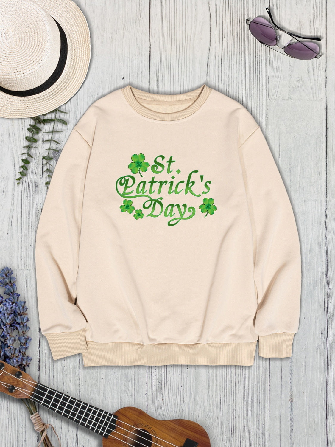 ST. PATRICK'S DAY Round Neck Dropped Shoulder Sweatshirt-Jewearrings