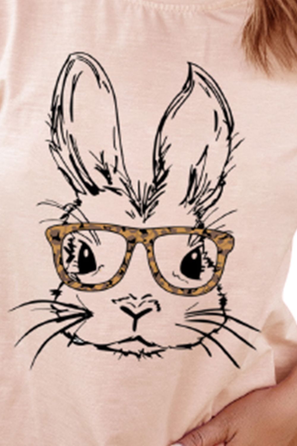 Easter Bunny Graphic Short Sleeve Tee-Jewearrings