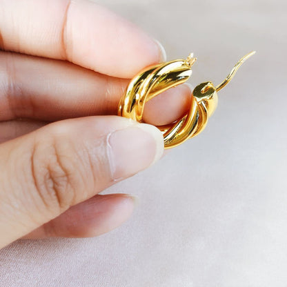 Vintage twist and gold-plated earrings-Jewearrings