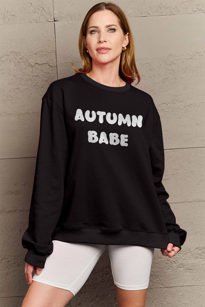 Simply Love Full Size AUTUMN BABE Graphic Sweatshirt-Jewearrings