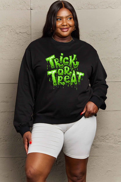 Simply Love Full Size TRICK OR TREAT Graphic Sweatshirt-Jewearrings