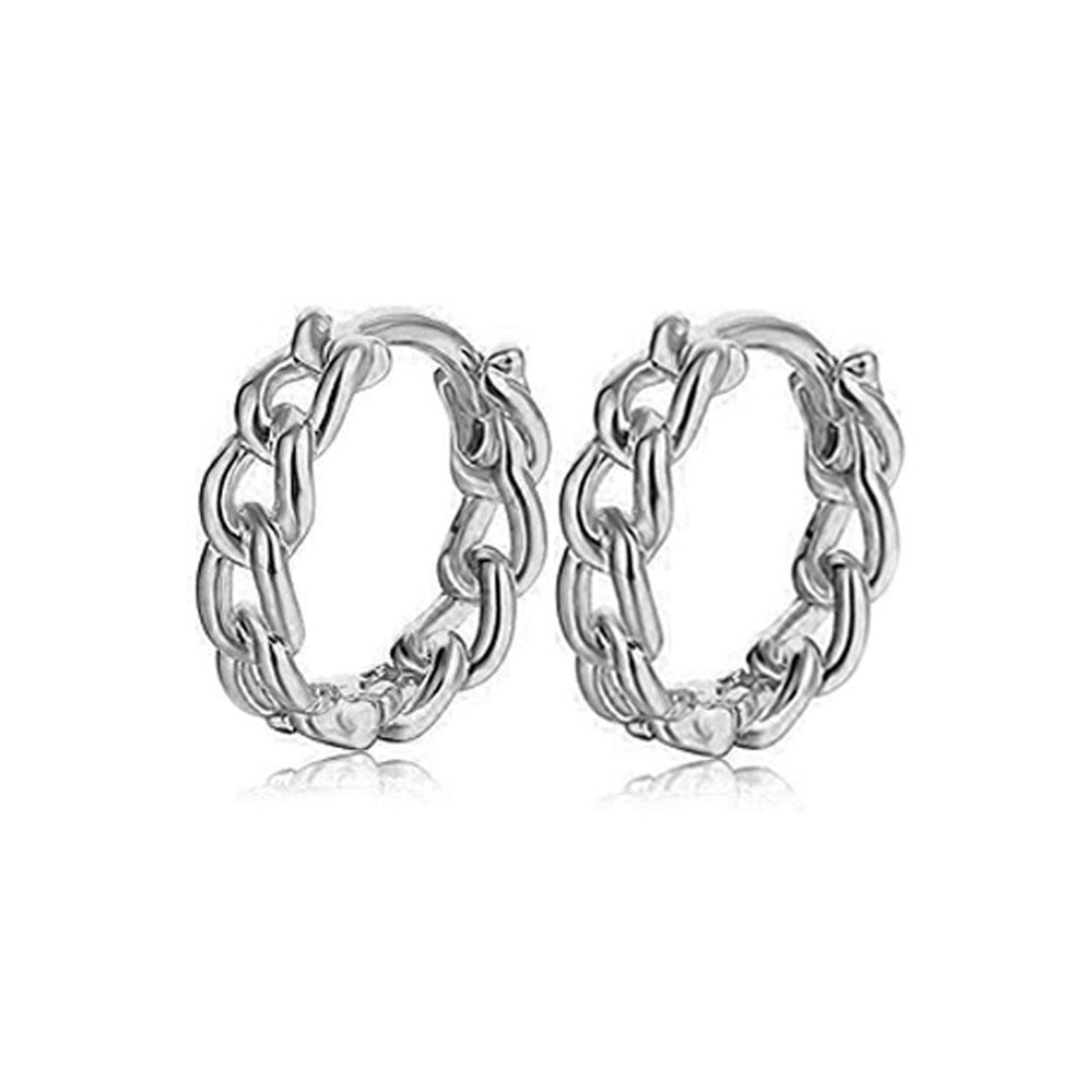 Europe And The United States Cross-border Explosion Models Personality Chain Earrings S925 Sterling Silver Circle-shaped Earrings Senior Sense Of INS Earrings-Jewearrings