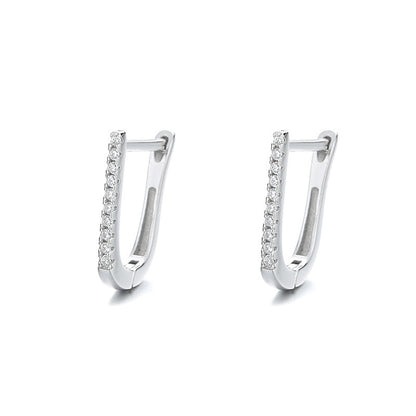 925 Sterling Silver Geometric U-shaped Earrings Women's Design Sense-Jewearrings