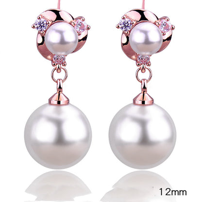 Style Tassel Clip Sterling Silver Pearl Earrings For Women-Jewearrings