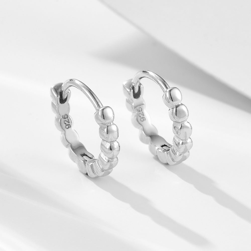 S925 Sterling Silver French Retro Hoop Earrings-Jewearrings